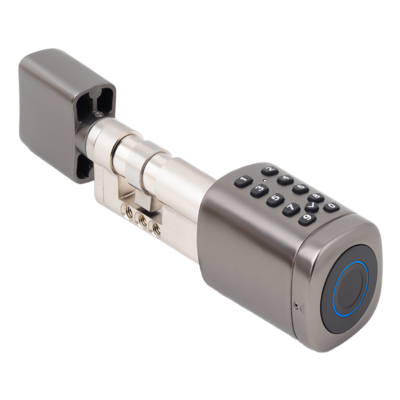Smart RFID cylinder lock - for max 70 mm doors - fingerprint/RFID/PIN - 13,56 MHz MIFARE - BLE - TUYA - IP65