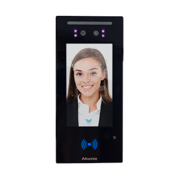 Biometric access control terminal with mask verification and integrated web server