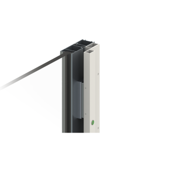 Special electromagnet system for outward-opening plastic doors - with push button - DIN Right