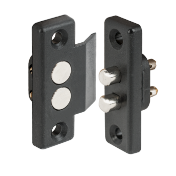 Power-transfer contact - flush-mountable into lock side - 2 contacts - black