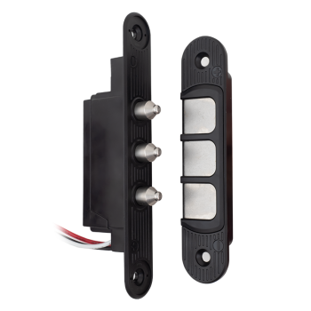 Power-transfer contact - flush-mountable into hinge side - 3 contacts - black