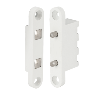 Power-transfer contact - flush-mountable into hinge side - 2 contacts - white
