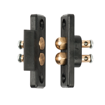 Power-transfer contact - flush-mountable into hinge side - 2 contacts - black