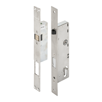 Electromechanical lock set with automatic closing