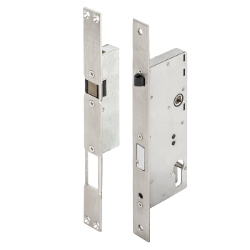 Electromechanical lock set with automatic closing 