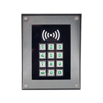 DP RFID reader and code-lock with physical keypad and powder coated raincover