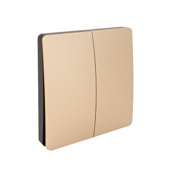 Kinetic pushbutton switch with built-in RF transmitter, 2 channel, golden