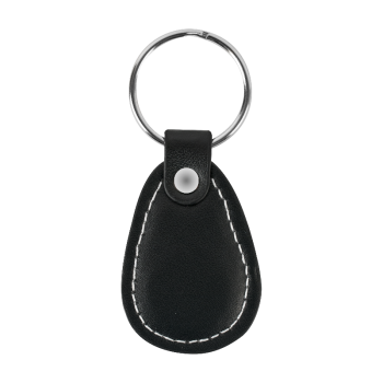 RFID key with EM4100 chip, covered in synthetic leather - black