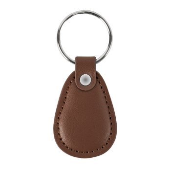 RFID key with EM4100 chip, covered in synthetic leather - brown