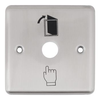 Push button shield 90x90 mm with 16 mm hole diameter INOX