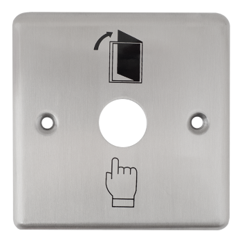 Push button shield 90x90 mm with 19 mm hole diameter INOX