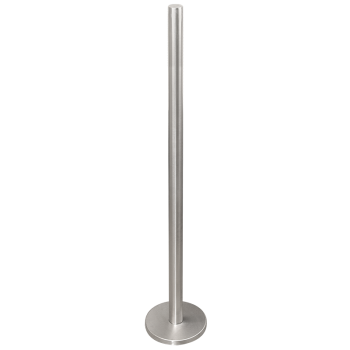 Column without couplings, with support, for stainless steel railing systems