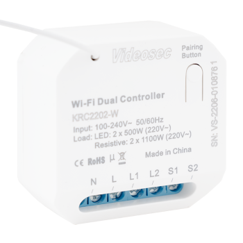 ET-KRC2202-W - 2 channel RF+WiFi receiver (TUYA and Smart Life compatible) with 2x5 A output