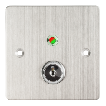 Two-position key switch with two-colour LED feedback with 86x86 shield and NO/NC output