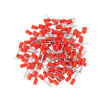 Ferrule for AWG18 (1.0mm²) wire, 10mm long with red sleeve (100 pcs/pack)