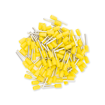 Ferrule for AWG20 (0.75mm²) wire, 10mm long with yellow sleeve (100 pcs/pack)