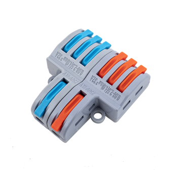 Quick connector for 2x3-way distribution, suitable for 0.08 - 2.5 mm² wires, pack of 10.