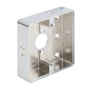 Stainless mounted back box 86 x 86 x 25 mm