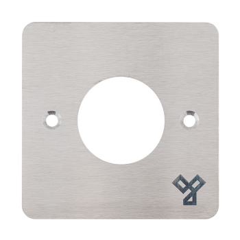 MP-86/38 Push button and switch shield 86 mm wide with 38 mm hole - with YLI logo