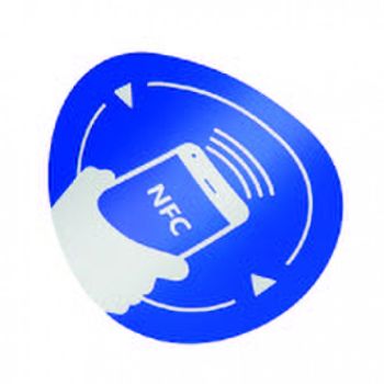 Self-adhesive RFID sticker with 13.56 MHz NFC chip - blue