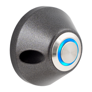 OPS1L - Surface-mountable, cone-shaped metal push button with blue LED ring (NO/NC)