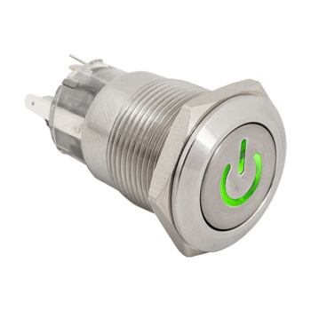 Bistable push-button with high surface finish for 19mm hole-NO/NC with red-green LED 