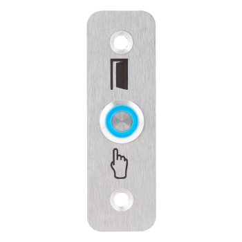 High surface finish Ø16 mm push button with 28 mm wide shield - NO - blue LED