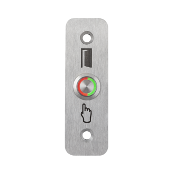 High surface finish Ø16 mm push button with 28 mm wide shield - NO - red-green LED