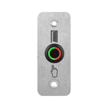 High surface finish in black housing Ø16 mm push button with 35 mm wide shield - NO - red-green LED