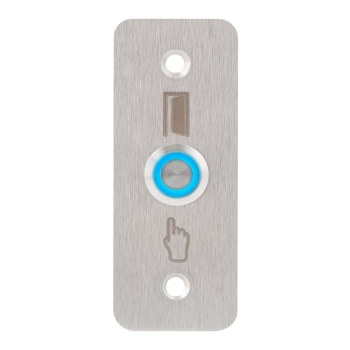 High surface finish Ø16 mm push button with 35 mm wide shield - NO - blue LED