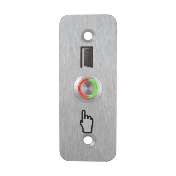 High surface finish Ø16 mm push button with 35 mm wide shield - NO - red-green LED