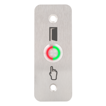 High surface finish Ø16 mm push button with 35 mm wide shield - NO/NC - red-green LED