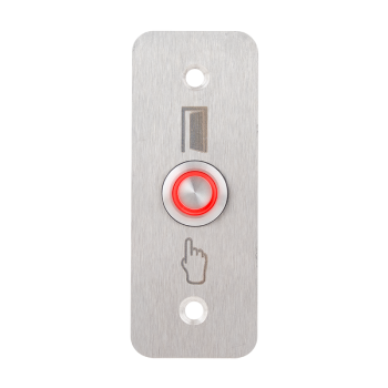 High surface finish Ø16 mm push button with 35 mm wide shield - NO - red LED