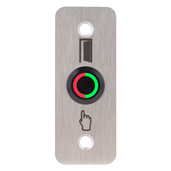 High surface finish in black housing Ø19 mm push button with 35 mm wide shield - NO - red-green LED