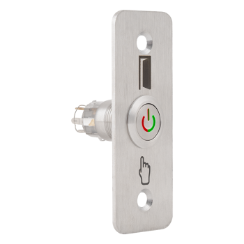 High surface finish Ø19 mm bistable push button with 35 mm wide shield - NO/NC - red-green LED