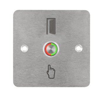 High surface finish Ø16 mm push button with 86 mm wide shield - NO - red-green LED