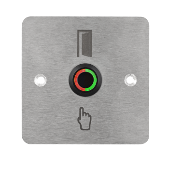 High surface finish in black housing Ø19 mm push button with 86 mm wide shield - NO - red-green LED