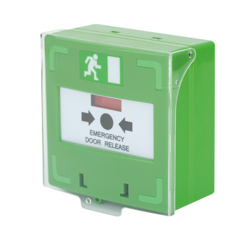 Resetable switch call point for access contol, with sound and light signals - green