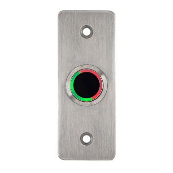 Infrared sensor exit button with 35 mm wide shield - LED red/green - NO/NC output - With timer - drip resistant