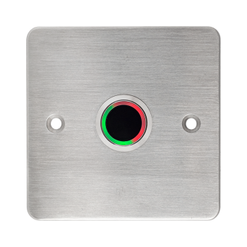 Infrared sensor exit button with 86 mm wide shield - LED red/green - NO/NC output - With timer - drip resistant