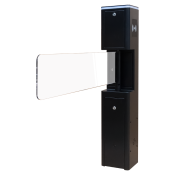 Automatic swing gate with a brushless motor, designed for heavy use, in a black powder-coated housing with plexiglass arms