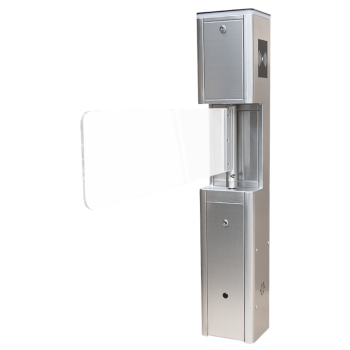 Automatic swing gate with a brushless motor, designed for heavy use, in a brushed stainless steel housing with plexiglass arms