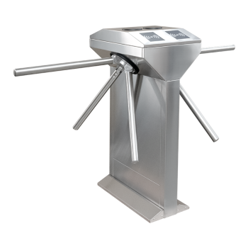 Single-leg semi-automatic drop-arm turnstile - Two passage lanes - INOX - ZKTeco - PRO