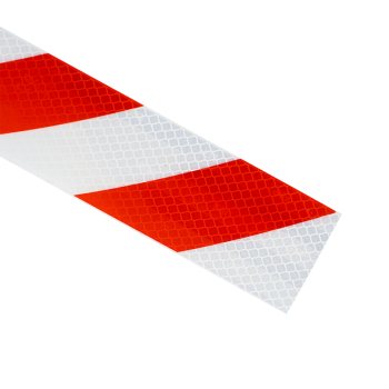 Warning (danger) self-adhesive strip - red/white - 500 x 50mm