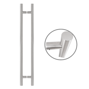 Cylindrical 1200 mm long INOX handle pair with 90° legs - 32 mm tube diameter