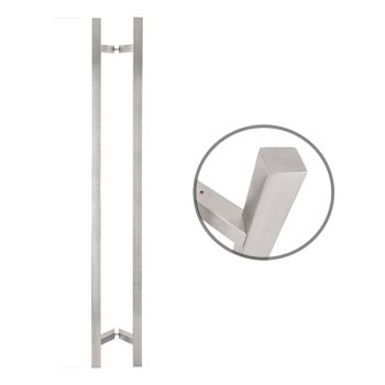 Square profile 1200 mm long INOX handle with 45° legs - 30x30 profile size