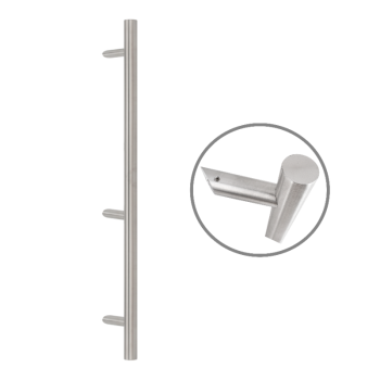 Cylindrical 1800 mm long INOX handle pair with 45° legs - 32 mm tube diameter