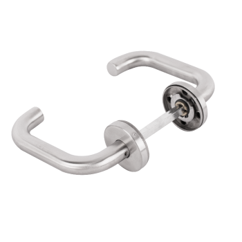 Spring-loaded door handle pair