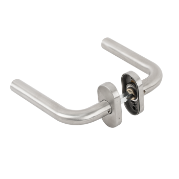 Spring loaded door handle pair