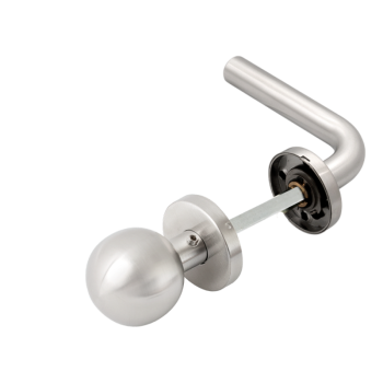 Spring-loaded handle and a straight door knob pair